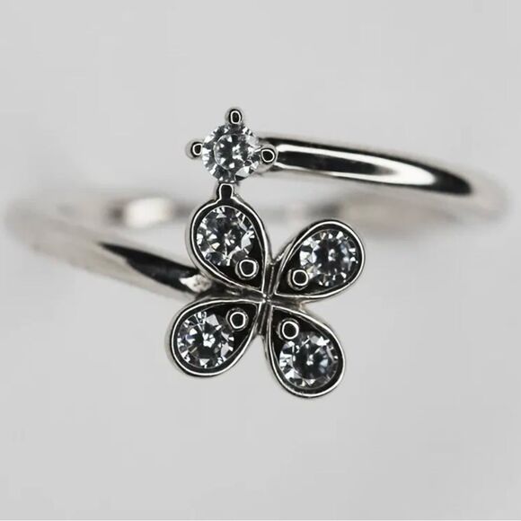 Pandora Authentic Jewelry Silver CZ Dazzling Daisies Ring - Picture 1 of 6